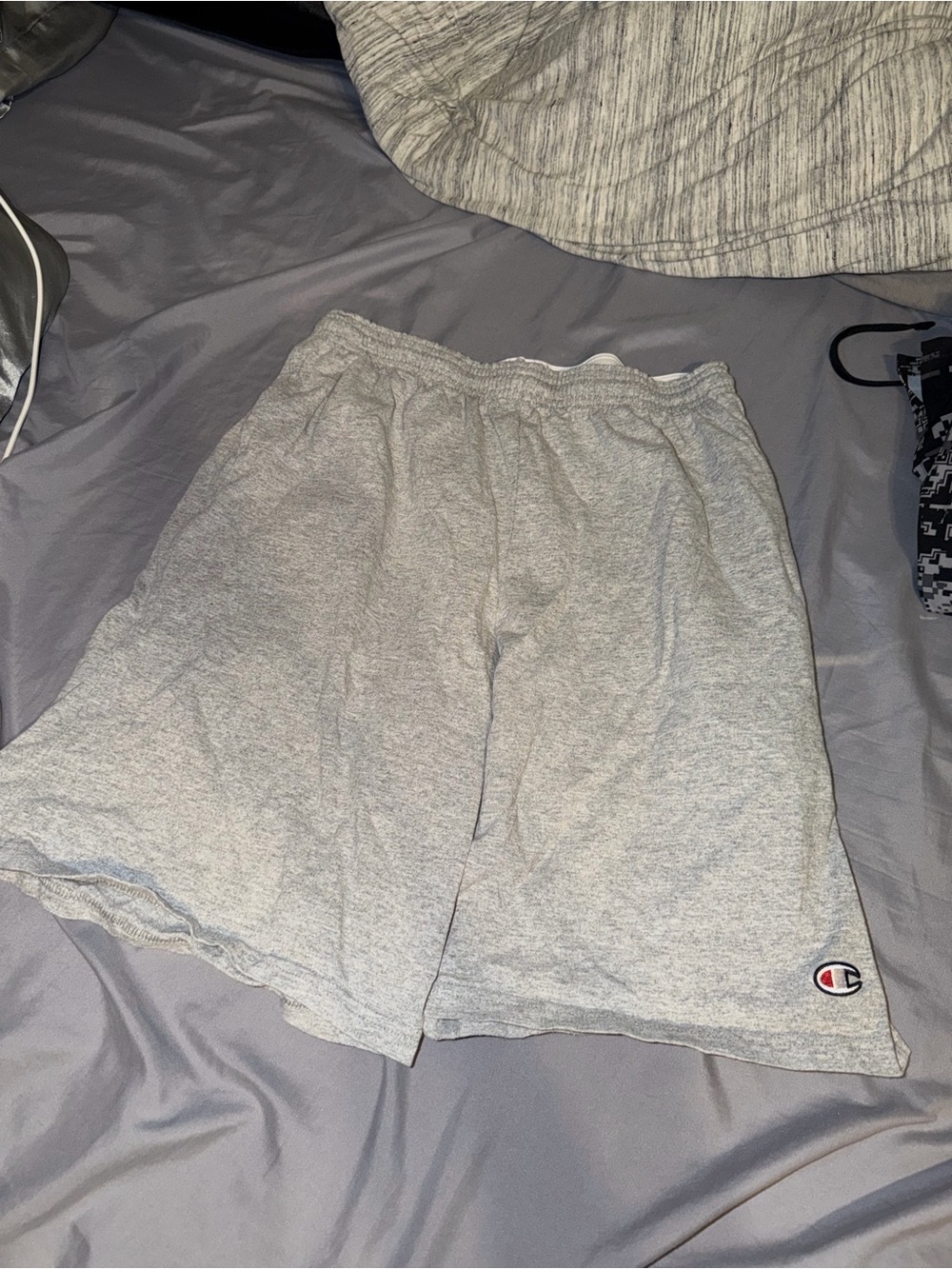 Champion Light Gray Logo Athletic Shorts